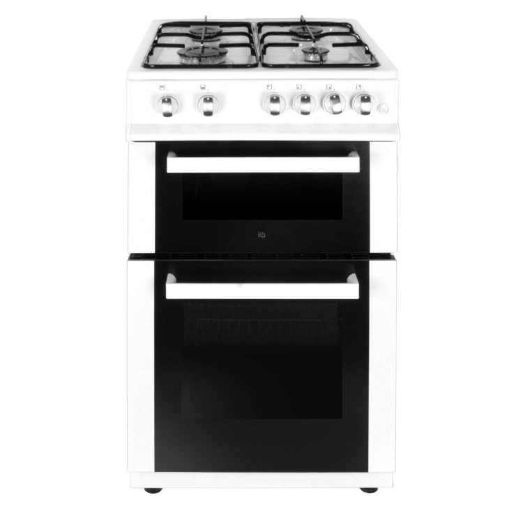 iQ 50cm Gas Twin Cavity Cooker - White