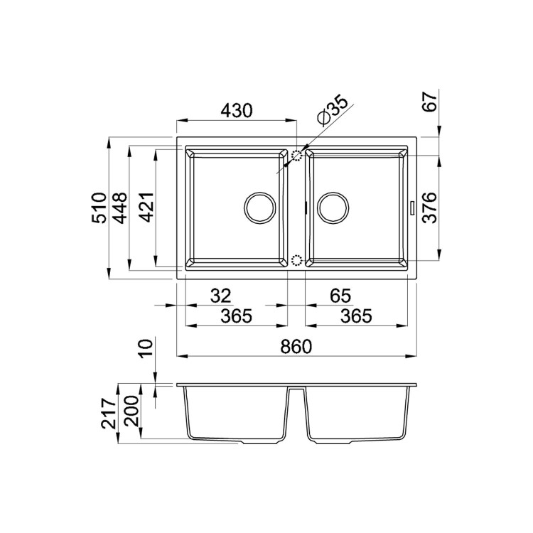 GRADE A1 - Reginox BEST450-W 2.0 Bowl Regi-Granite Composite Sink Granitetek White