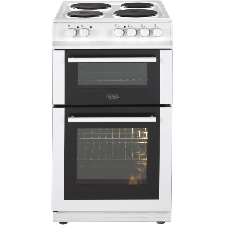 Belling FS50EFDO Double Oven Electric Cooker With Solid Plate Hob White