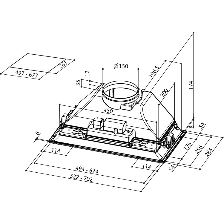 Faber Inca Smart ICH 70 70cm Canopy Cooker Hood Stainless Steel