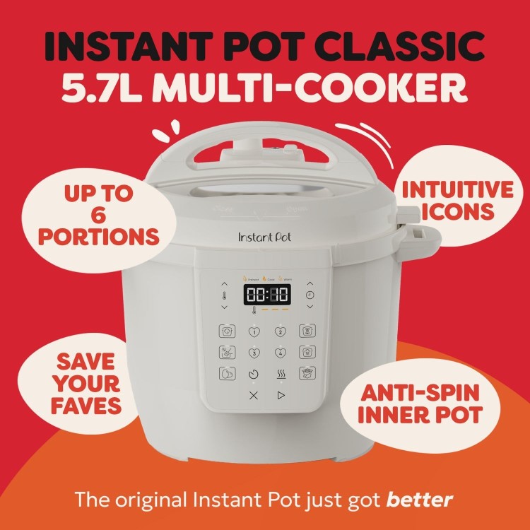 Instant Pot Classic 5.7L Multi-Cooker 7-in-1 Sea Salt White