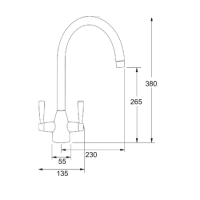 ALMOST PERFECT - Franke Eiger Dual Lever Monobloc  Kitchen Mixer Tap - Steel