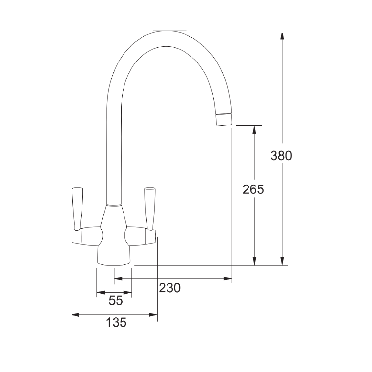Franke Eiger Dual Lever Pull Out Monobloc Kitchen Mixer Tap - Black