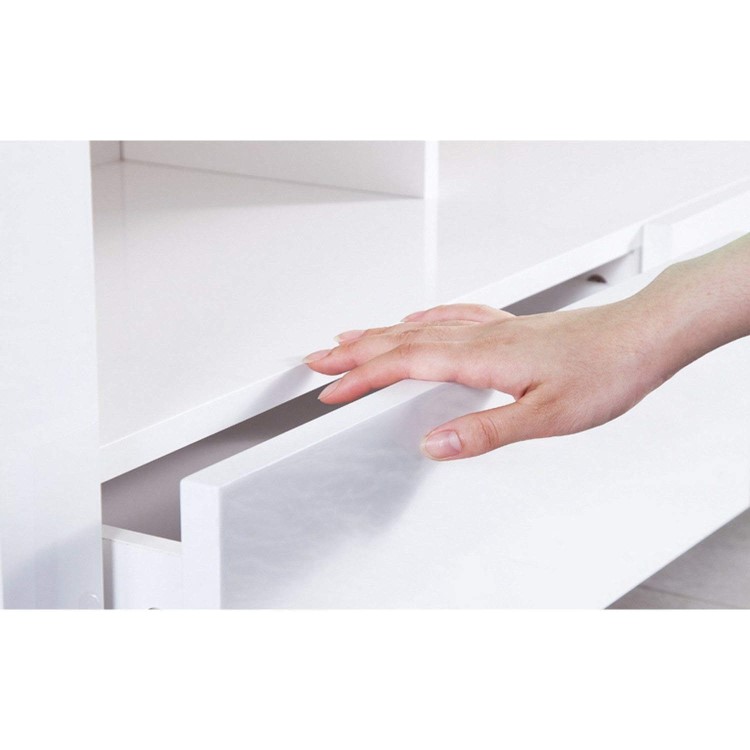 Evoque LED TV Unit in White High Gloss with 3 Touch Open Drawers