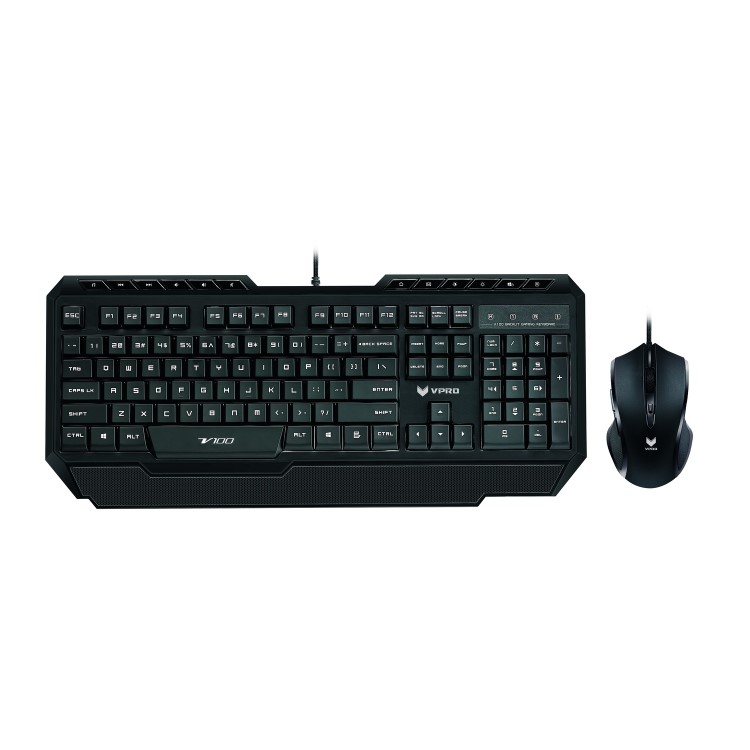 VPRO V100 Gaming Backlit Keyboard and Mouse Set Black UK Layout