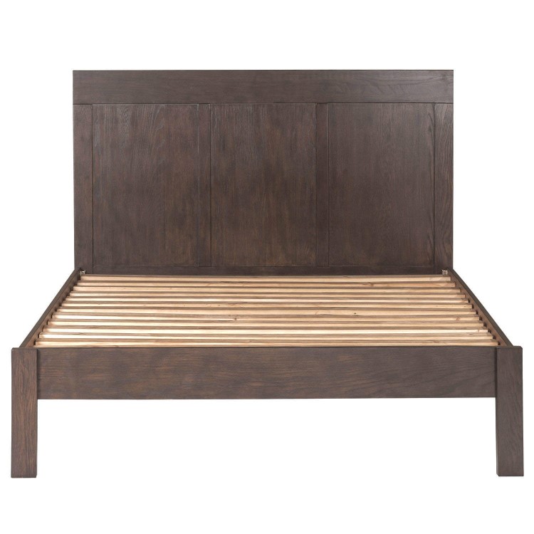 Pacific Solid Dark Oak Kingsize Bed Frame - Walnut Effect