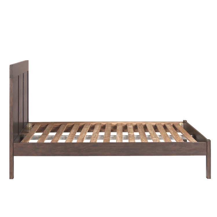 Pacific Solid Dark Oak Kingsize Bed Frame - Walnut Effect