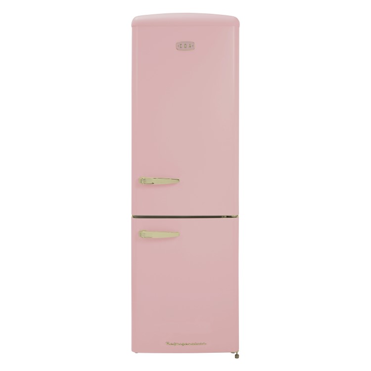 Refurbished CDA Florence Tea Rose Freestanding 330 Litre 60/40 Frost Free Retro Fridge Freezer Pink