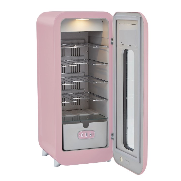 Refurbished CDA Nancy Tea Rose Freestanding 13 Bottle Single Zone Retro Wine Cooler Pink