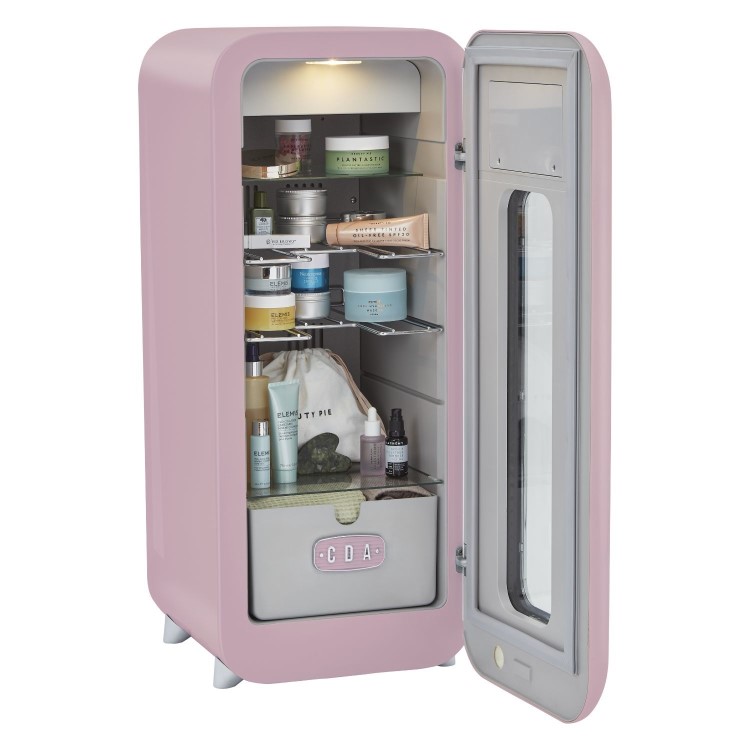 Refurbished CDA Nancy Tea Rose Freestanding 13 Bottle Single Zone Retro Wine Cooler Pink