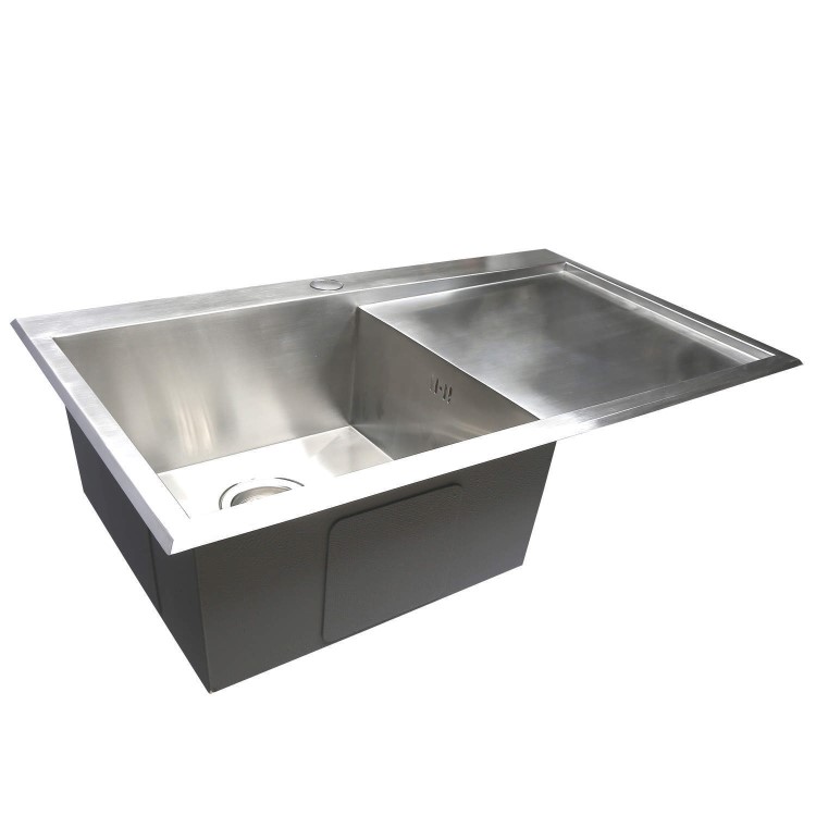 Taylor & Moore Single Bowl Right Hand Drainer Stainless Steel Kitchen Sink