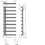 GRADE A1 - Mayfair Anthracite Heated Towel Rail - 1245 x 500mm
