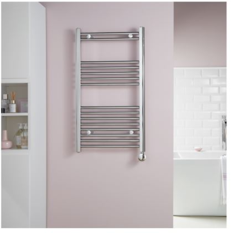 GRADE A1 - Towelrads MacCarthy Chrome Electric Towel Radiator 550 x 500mm