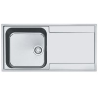 Single Bowl Chrome Stainless Steel Kitchen Sink with Right Hand Drainer - Franke Maris