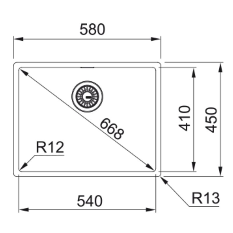 Franke BOX Undermount Kitchen Sink - Stainless Steel