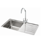 Carron Phoenix Atoll Single Bowl Inset Chrome Stainless Steel Kitchen Sink with Right Hand Drainer