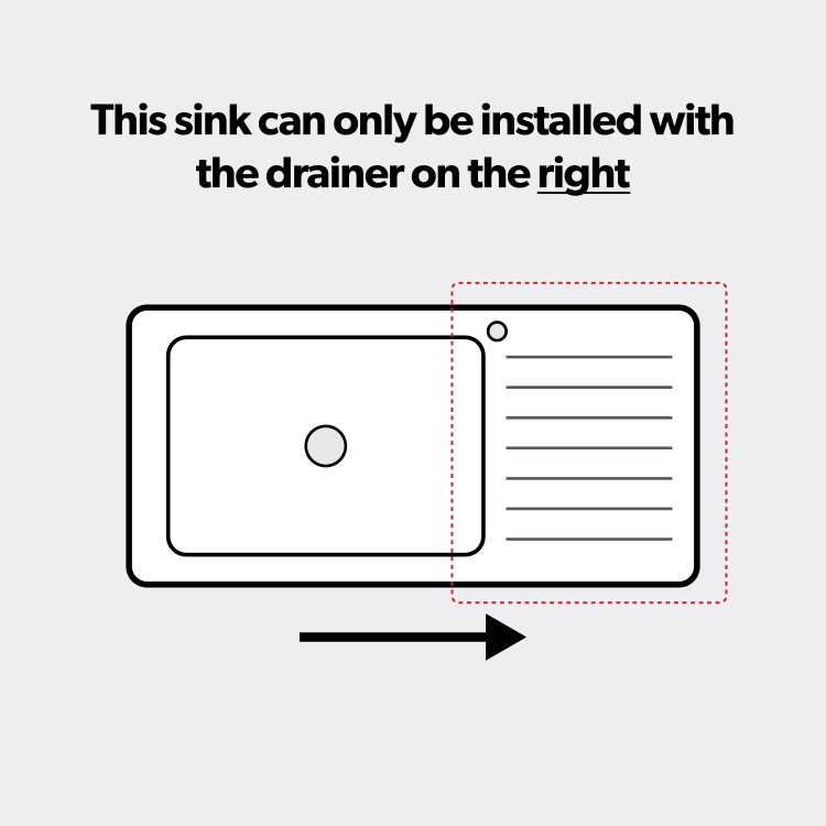 Carron Phoenix Atoll Single Bowl Inset Chrome Stainless Steel Kitchen Sink with Right Hand Drainer