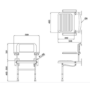 GRADE A1 - Grey Wall Mounted Folding Shower Seat With Arms - Nymas
