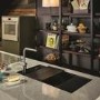 Franke Premium Black Fresno Reversible Composite Kitchen Sink & Atlas Neo Pull Out Kitchen Tap