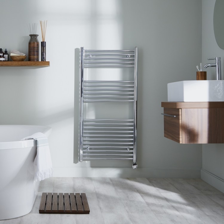 GRADE A1 - Towelrads Richmond Chrome Electric Towel Radiator 1186 x 450mm