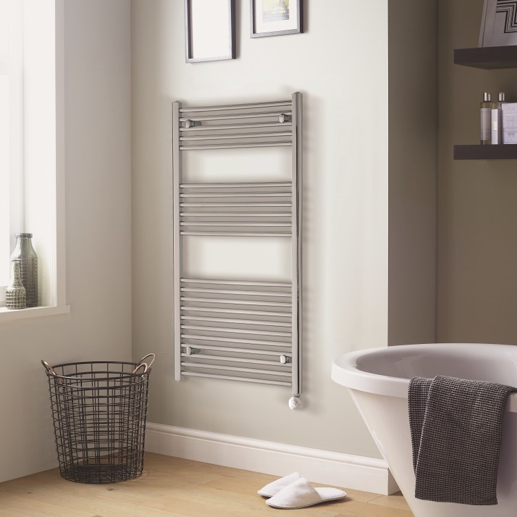 GRADE A1 - Towelrads Richmond Chrome Electric Towel Radiator 1186 x 450mm