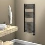 GRADE A1 - Towelrads Richmond Black Thermostatic Electric Heated Towel Rail Radiator - 691 x 450mm
