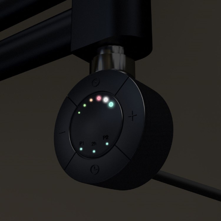 GRADE A1 - Towelrads Richmond Black Thermostatic Electric Heated Towel Rail Radiator - 691 x 450mm