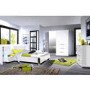 White High Gloss Left Bedside Table with Light - Sciae Sunrise