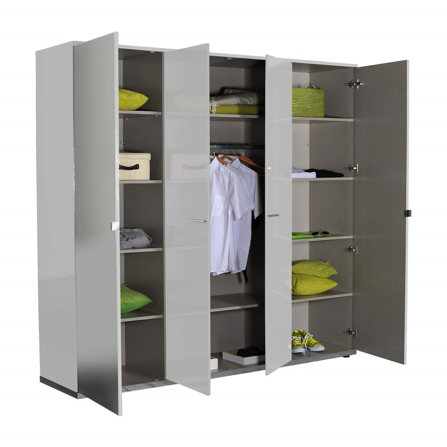 Sciae Sunrise 36 4 Door Wardrobe In White High Gloss Buy It Direct
