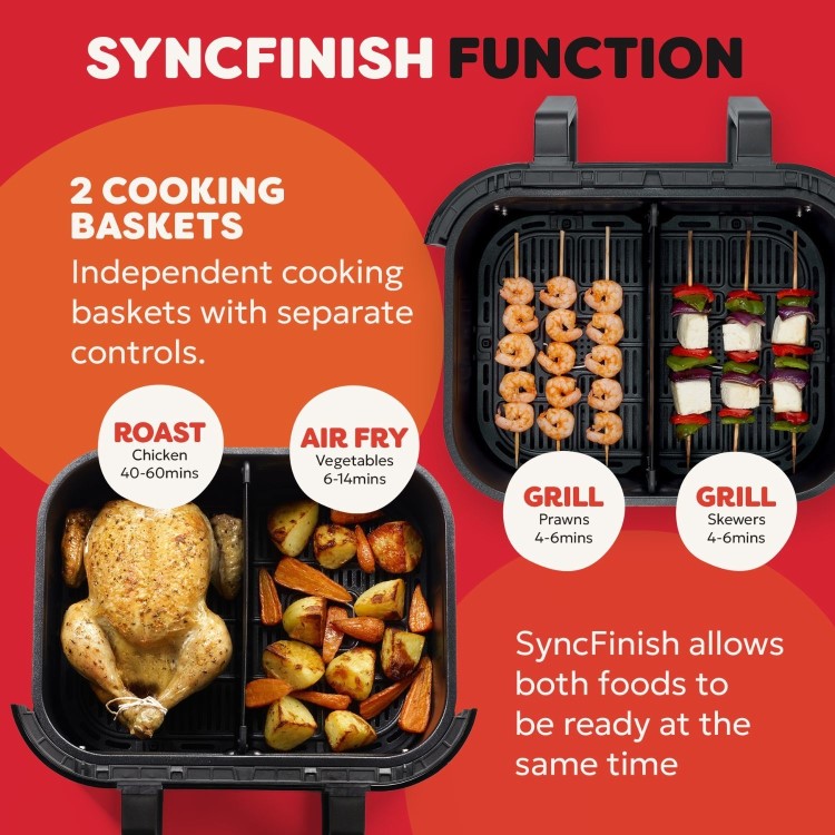 Instant Pot VersaZone 8.5L XXL Single and Double Drawer Air Fryer