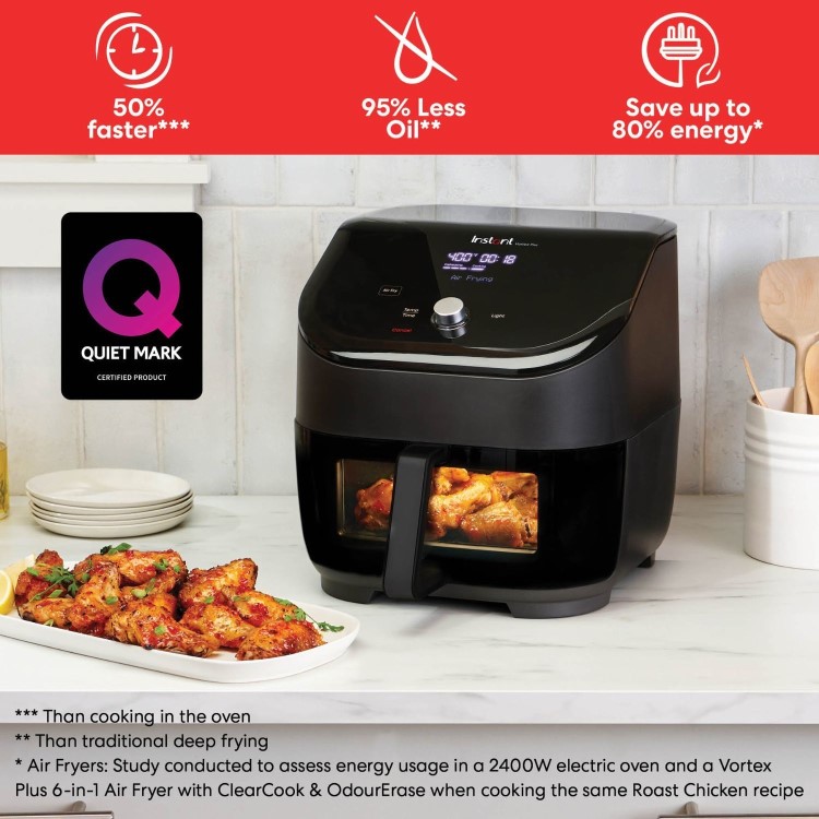 Instant Pot Vortex Plus 6-in-1 5.7L Air Fryer with ClearCook - Black
