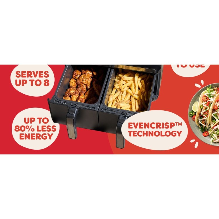 Instant Pot Vortex Dual 8-in-1 8L Air Fryer - Black