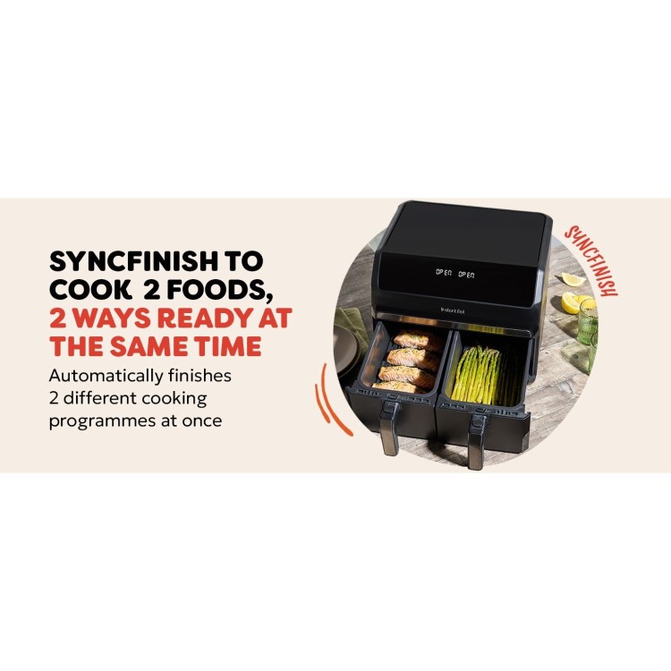 Instant Pot Vortex Dual 8-in-1 8L Air Fryer - Black