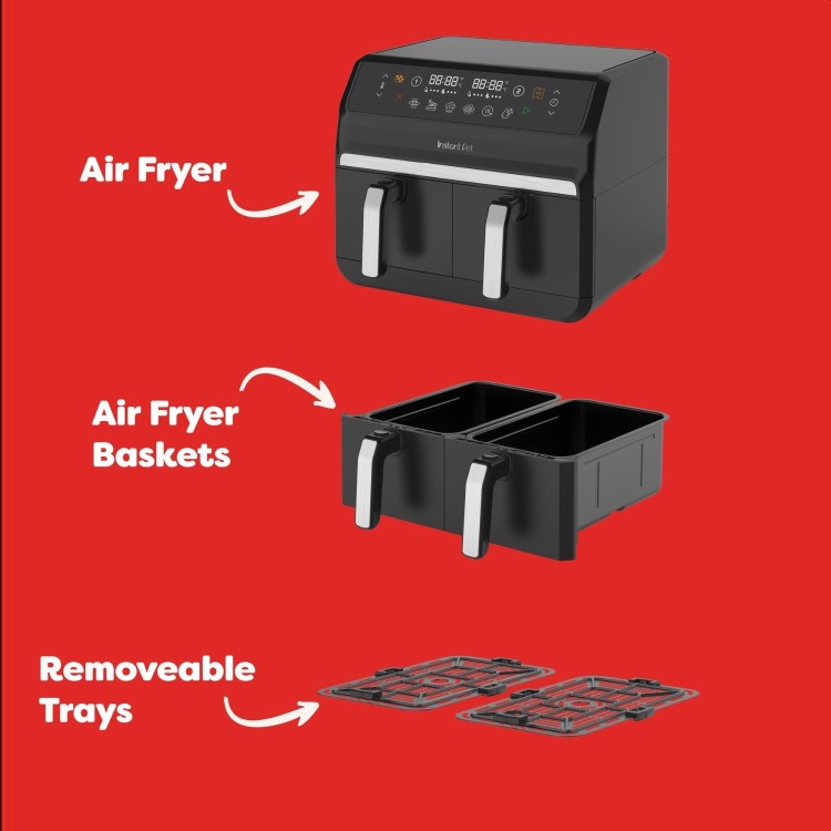 Instant Pot Vortex Dual 8-in-1 8L Air Fryer - Black