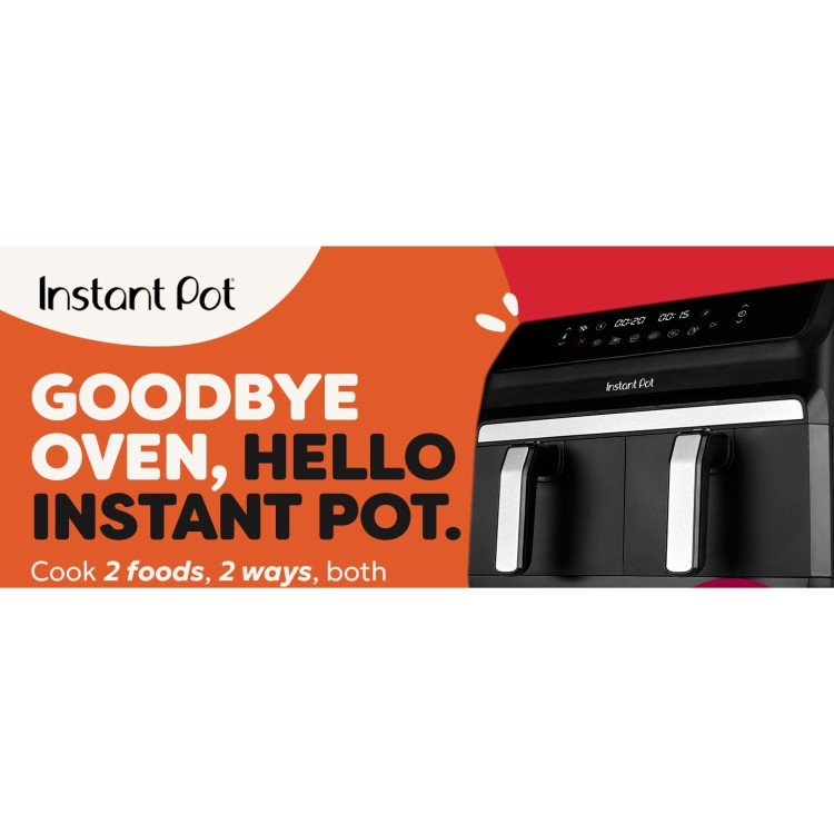 Instant Pot Vortex Dual 8-in-1 8L Air Fryer - Black