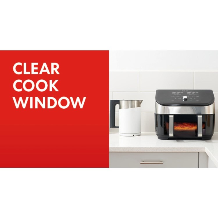 Instant Vortex Plus VersaZone 8.5L Large Air Fryer with ClearCook - Stainless Steel 