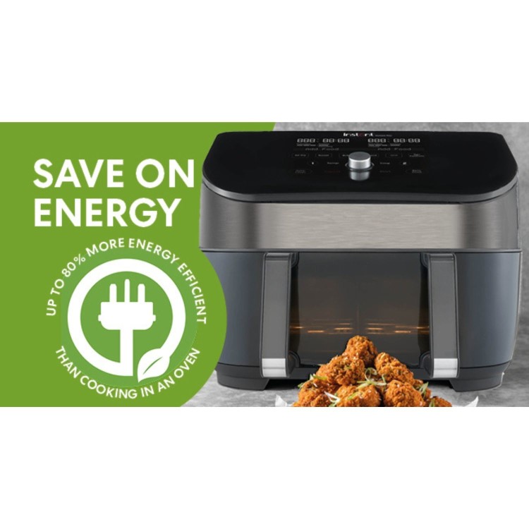 Instant Vortex Plus VersaZone 8.5L Large Air Fryer with ClearCook - Stainless Steel 