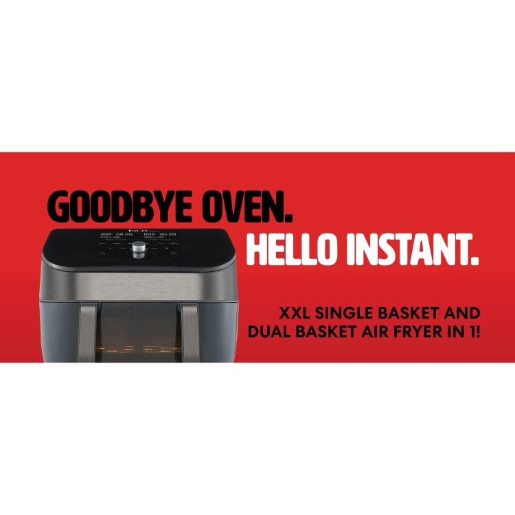 Instant Vortex Plus VersaZone 8.5L Large Air Fryer with ClearCook - Stainless Steel 