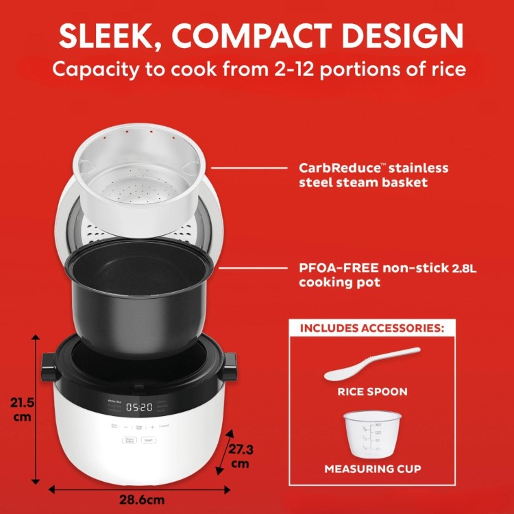 Instant Pot 12 Cup 2.8L Rice Cooker and Steamer
