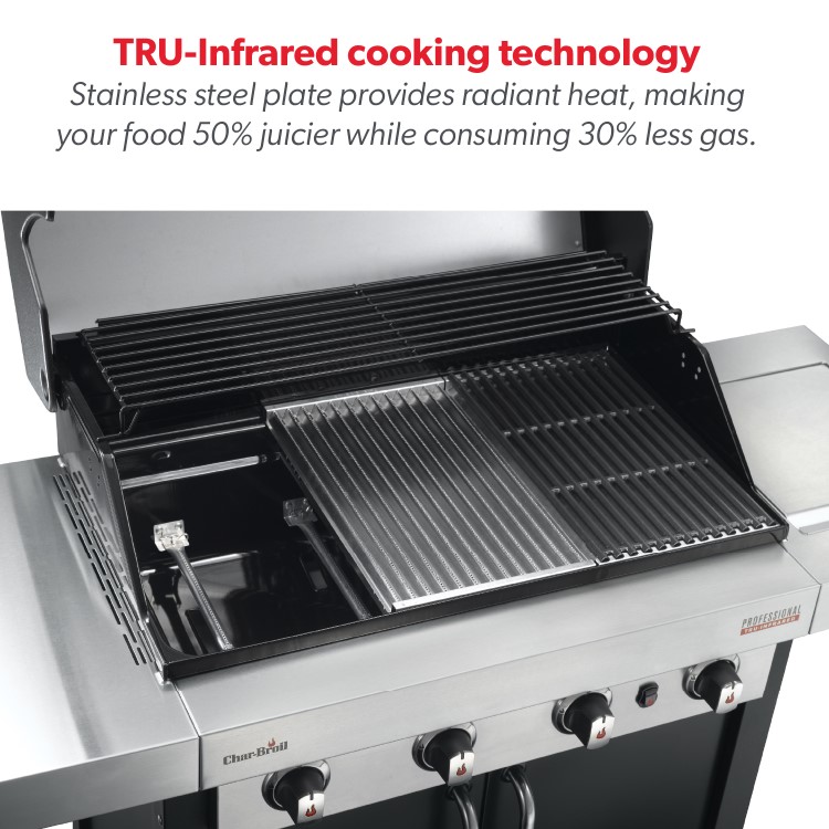Refurbished Char-Broil Professional Series 4400B - 4 Burner Gas BBQ with Side Burners