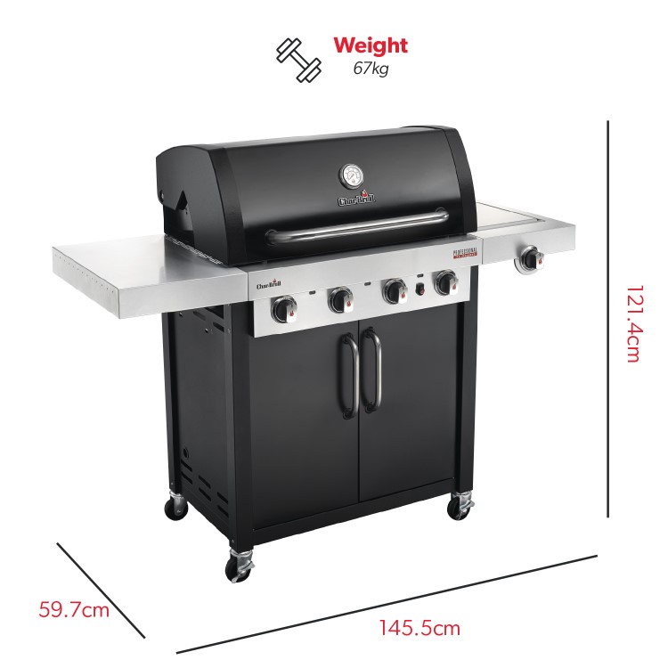 Refurbished Char-Broil Professional Series 4400B - 4 Burner Gas BBQ with Side Burners