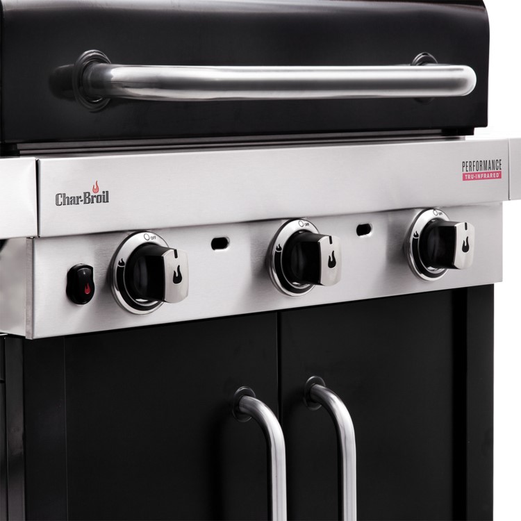 Refurbished Char-Broil Performance Series 340B - 3 Burner Gas BBQ Grill with Side Burner - Black