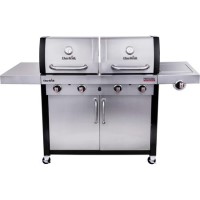 Refurbished Char-Broil Professional 4600 Double Header - 4 Burner BBQ Grill with Side Burner - Stainless Steel