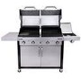 Refurbished Char-Broil Professional 4600 Double Header - 4 Burner BBQ Grill with Side Burner - Stainless Steel