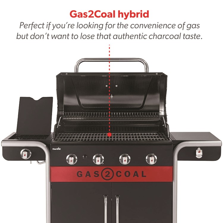 Refurbished Char-Broil Gas2Coal 440 Dual Fuel BBQ - 4 Burner Gas & Charcoal Grill