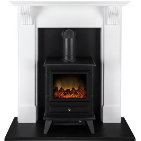 Adam Harrogate Electric Fireplace Suite With Hudson Electric Stove