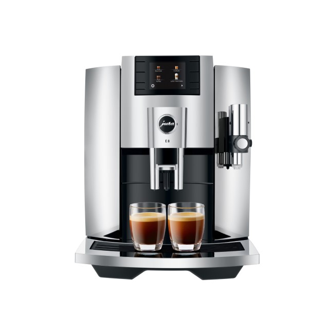 Jura E8 Automatic Bean to Cup Coffee Machine - Chrome