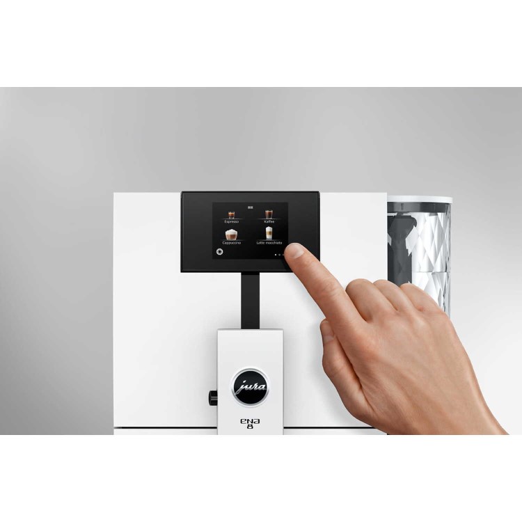 Jura ENA 8 Bean-to-Cup Coffee Machine 15509 Full Nordic White  One-Touch Espresso & Cappuccino Maker