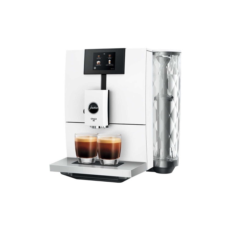 Jura ENA 8 Bean-to-Cup Coffee Machine 15509 Full Nordic White  One-Touch Espresso & Cappuccino Maker