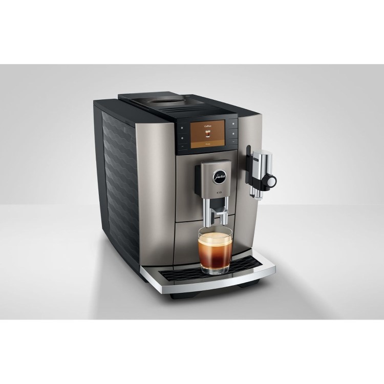 Jura E8 Bean-to-Cup Coffee Machine 15721 Silver One-Touch Espresso Cappuccino & Latte Maker